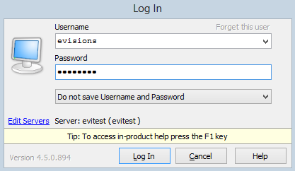 Login dialog